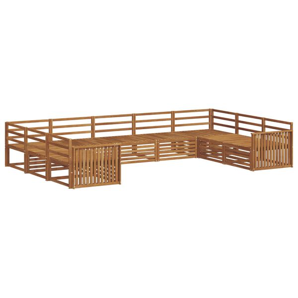 vidaXL Set divani 9 pcs Naturale Legno di Acacia Massello