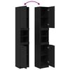 vidaXL Mobile da Bagno con lo scaffale Rovere nero 32 x 34 x 188,5 cm