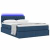 vidaXL Letto con contenitore e LED con led Blu 140 x 200 cm Tessuto