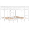 vidaXL Giroletto Castello Triplo Bianco 200x200/80x200cm Massello Pino