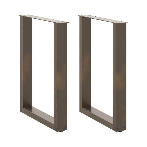 vidaXL Gambe per tavolo da pranzo a forma di U 2 pz in acciaio naturale 70x(72-73) cm