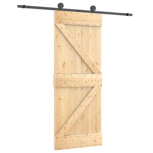 vidaXL Porta scorrevole Naturale e Nero 70 x 210 cm