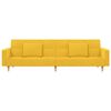 vidaXL Divano Letto 2 Posti con 2 Cuscini e Poggiapiedi Giallo Tessuto