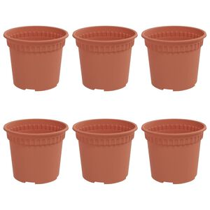 vidaXL Vaso Rotondo per Fiori 6 pz Rosso Mattone &Oslash; 12,5 x 10 cm