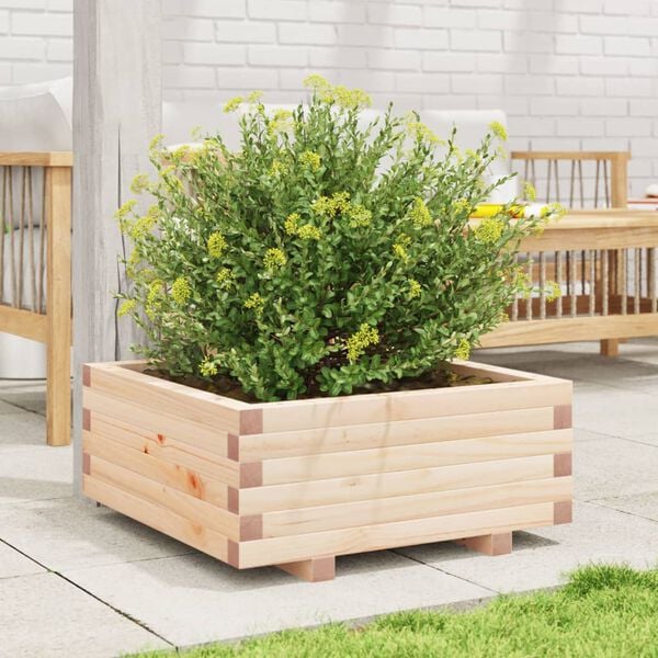 vidaXL Fioriera da Giardino 60x60x26,5 cm in Legno Massello di Pino