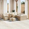 vidaXL Set Divano da Giardino con cuscino 13 pcs Beige e Crema