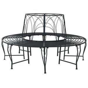 vidaXL Panchina per Alberi 8-Numero di posti &Oslash; 160 x 89 cm Acciaio