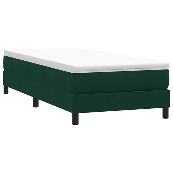 vidaXL Giroletto a Molle senza Materasso Verde Scuro 80x210 cm Velluto