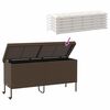 vidaXL Contenitore da Giardino con Ruote Marrone Polyrattan