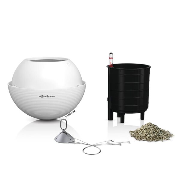 LECHUZA Fioriera BOLA Color 23 ALL-IN-ONE Bianca