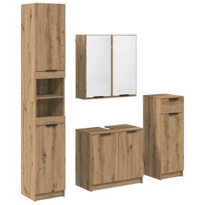 vidaXL Set di mobili per il bagno 4 pz Rovere artigianale