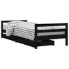 vidaXL Giroletto Bambini con Cassetti Nero 90x200cm Massello di Pino