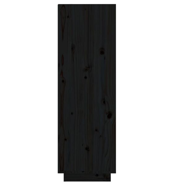 vidaXL Scarpiera Nera 30x34x105 cm in Legno Massello di Pino