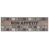 vidaXL Tappeto da Cucina Grigio buon appetito 300 x 60 cm