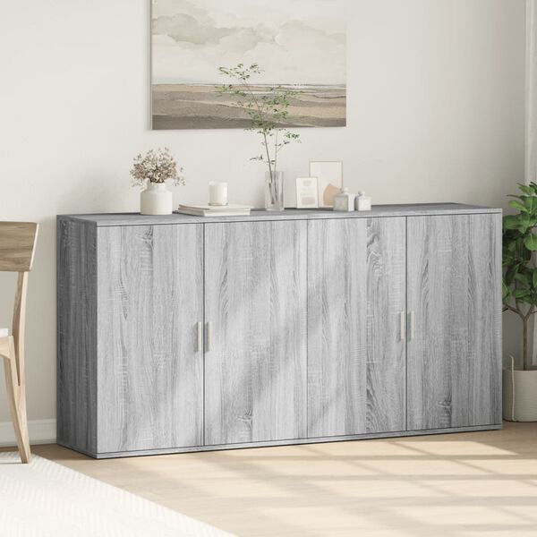 vidaXL Credenze 2 pz Grigio Sonoma 79x38x80 cm in Legno Multistrato