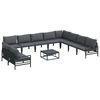 vidaXL Set Divano da Giardino 11 pz Nero Acciaio