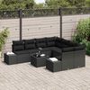 vidaXL Set Divano da Giardino con cuscino 9 pcs Nero polyrattan