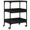 vidaXL Carrello da Cucina Nero 60x41x80,5 cm in Legno Multistrato
