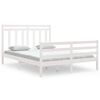 vidaXL Giroletto Bianco in Legno Massello 150x200 cm King Size