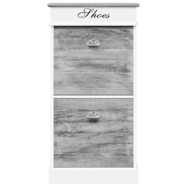 vidaXL Scarpiera Grigia 50x28x98 cm in Legno di Paulownia