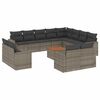 vidaXL Set Divani da Giardino 13 pz con Cuscini Grigio in Polyrattan