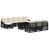 vidaXL Set Divano da Giardino 11 pz Nero e Bianco Crema polyrattan