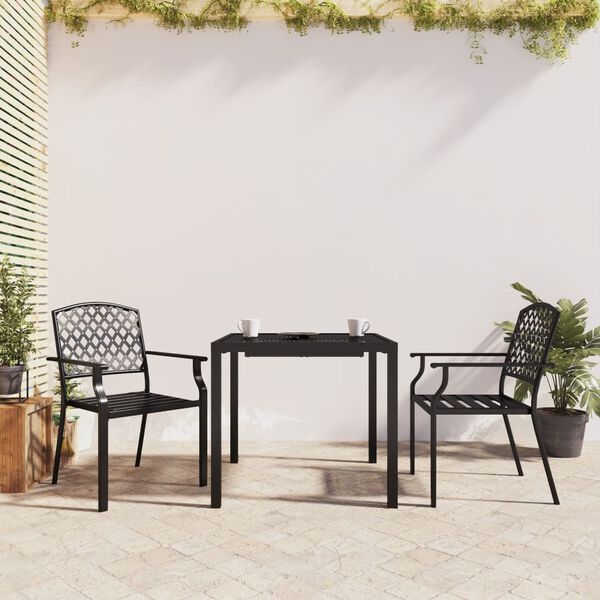 vidaXL Set da Pranzo da Giardino 3 pz in Acciaio Antracite