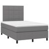 vidaXL Letto a Molle Materasso e LED Grigio Scuro 120x200cm in Tessuto