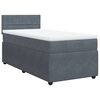 vidaXL Giroletto a Molle con Materasso Grigio Scuro 90x190 cm Velluto