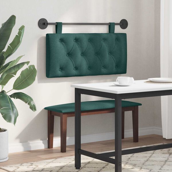 vidaXL Testata appesa Verde Scuro 100 x 55 x 7 cm Tessuto