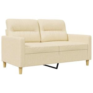 vidaXL Divano a 2 Posti Crema 120 cm in Tessuto