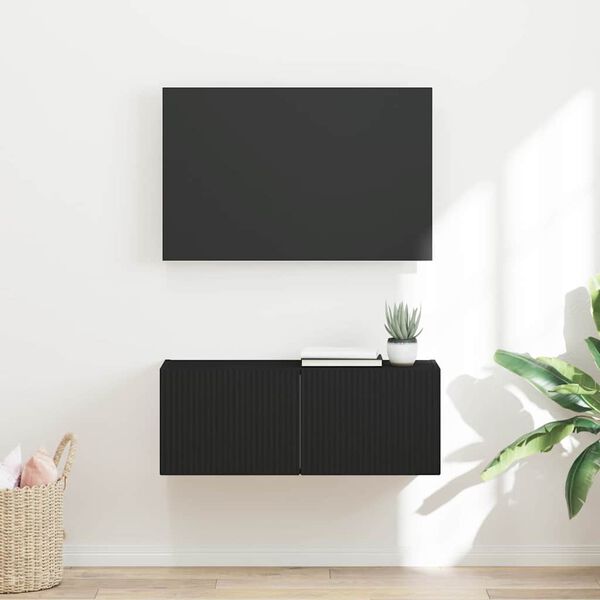 vidaXL Mobile TV da parete Nero 78,5 x 31 x 29,5 cm Legno multistrato