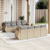 vidaXL Set Divano da Giardino 9 pz con Cuscini Beige in Polyrattan