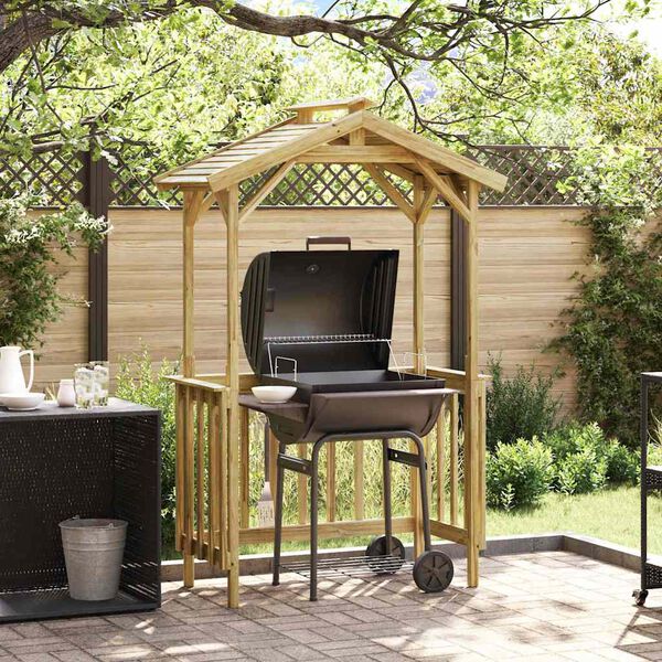 vidaXL Casetta per barbecue Marrone 133.5 x 63 x 200 cm