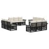 vidaXL Set Divano da Giardino 12 pz Nero polyrattan