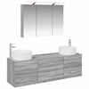 vidaXL Set di mobili per il bagno 4 pcs Sonoma grigio