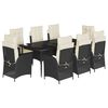 vidaXL Set da Pranzo da Giardino 9 pz con Cuscini Nero in Polyrattan