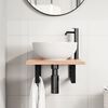 vidaXL Ripiano a Parete per Lavabo in Acciaio e Massello di Rovere