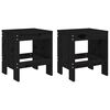 vidaXL Sgabelli da Giardino 2pz Neri 40x36x45cm Legno Massello di Pino