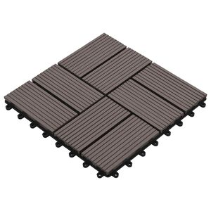 vidaXL Piastrella per Decking 11 pcs Marrone Scuro 30 x 30 cm WPC