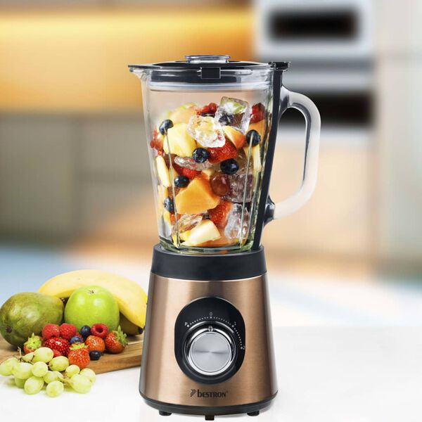 Bestron Frullatore con Caraffa in Vetro ABL500CO 1,5 L 500 W Rame