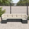 vidaXL Set Divano da Giardino 7 pcs Nero Poly Rattan