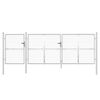 vidaXL Cancello da Giardino in Rete Argento 400x125 cm in Acciaio Zincato