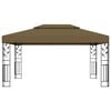 vidaXL Gazebo con Tetto Doppio 3x4 m Grigio Talpa 180 g/m²
