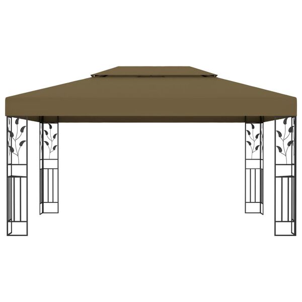 vidaXL Gazebo con Tetto Doppio 3x4 m Grigio Talpa 180 g/m²