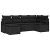 vidaXL Set di divani con cuscino 6 pcs Nero polyrattan