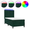 vidaXL Letto a Molle con Materasso e LED Verde Scuro 80x200cm Velluto