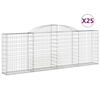vidaXL Cesti Gabbioni ad Arco 25 pz 300x30x100/120 cm Ferro Zincato