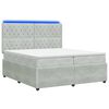 vidaXL Letto Box Spring LED con Materasso Grigio Chiaro 200 x 200 cm