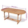 vidaXL Tavolo da Giardino 180x90x75 cm in Massello di Teak